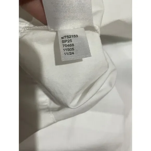 NWT Loft Cotton Poplin Tie Front Top Puff Sleeve Blouse Small - Picture 6 of 8